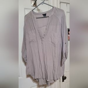 Torrid size 2 sheer 3/4 sleeve gray tunic